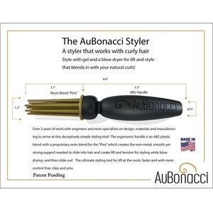 New AuBonacci Styler, for Use with Curly Hair; Lift, Direct & Add Volume to Root